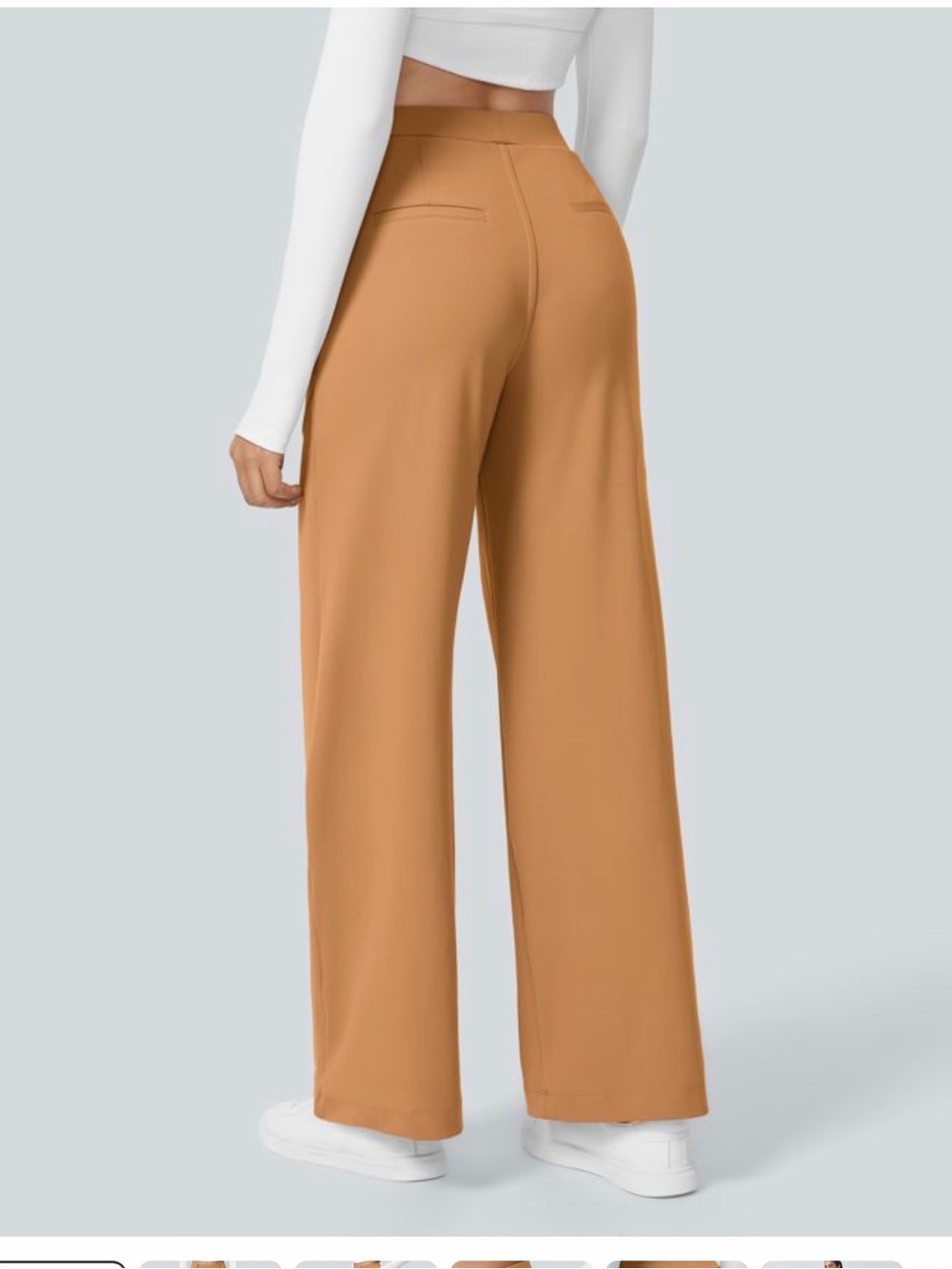 HALARA High-Waist Wide Leg Trousers in Camel Brown
